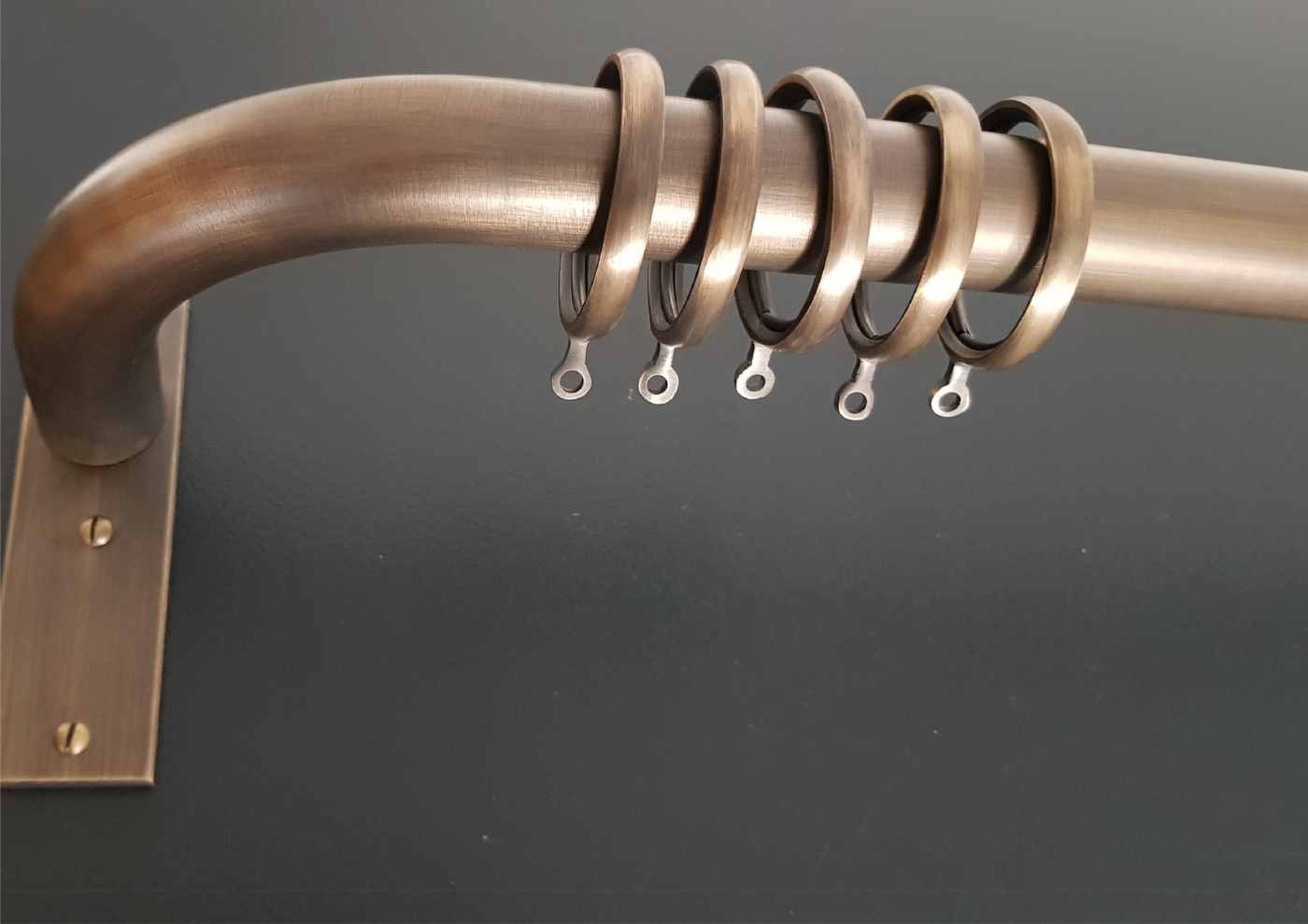 French poles finished in Burnt Bronze